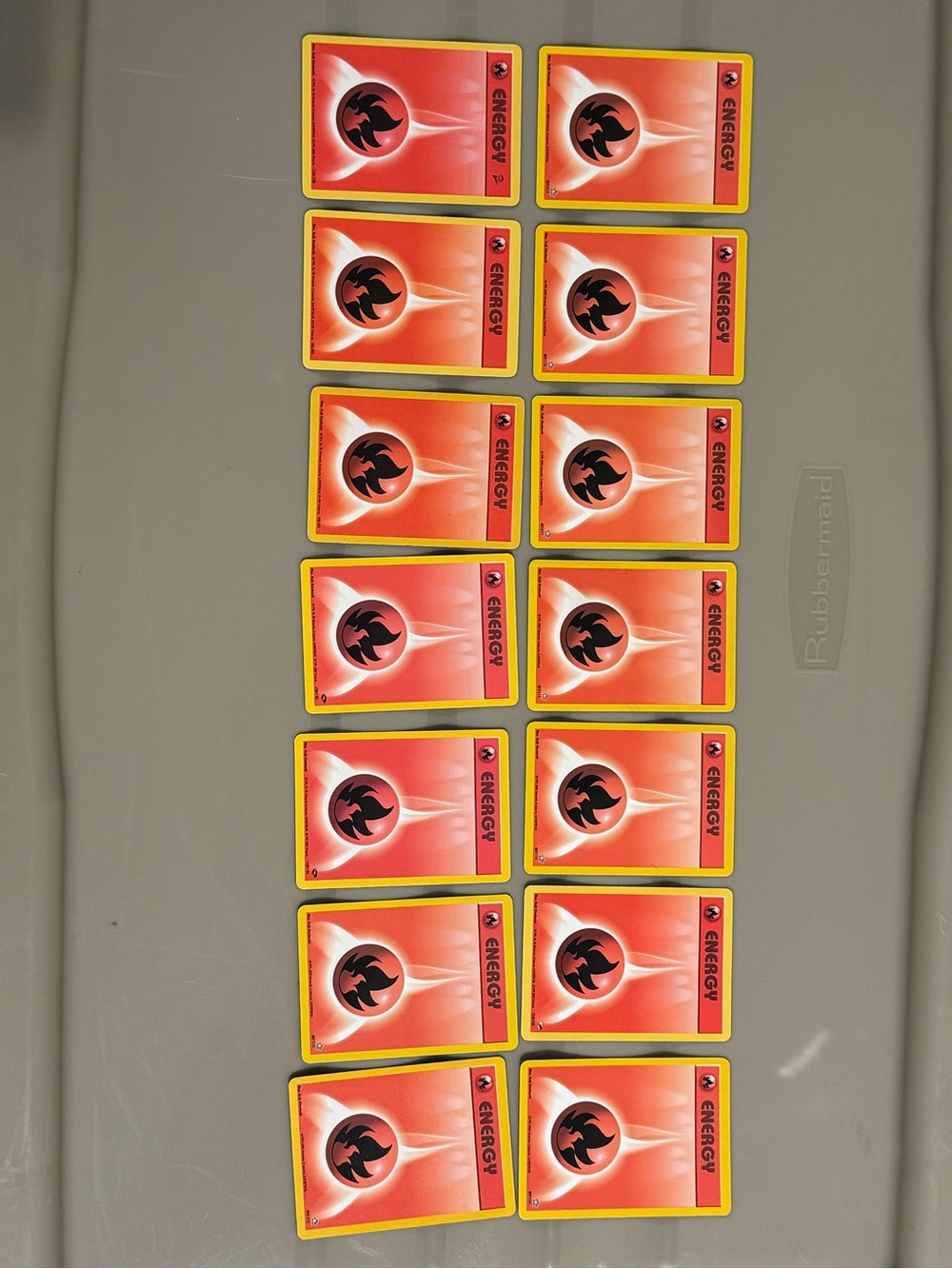 Pokemon Fire Energy Cards - Red and Yellow lot of 14 - Picture 1 of 6